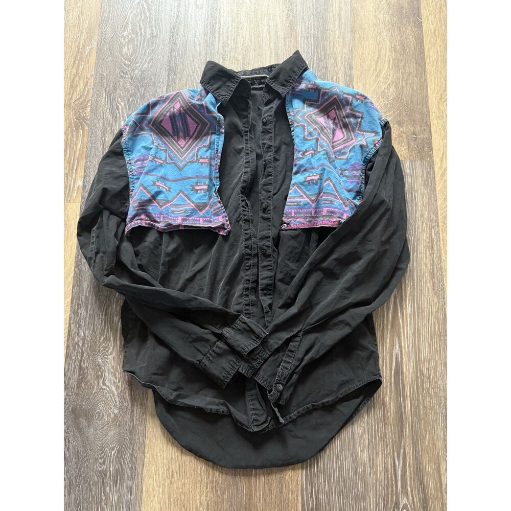 Vintage 1993 Adobe Rose Women's Southwestern Wear Long Sleeve Button Up Shirt M